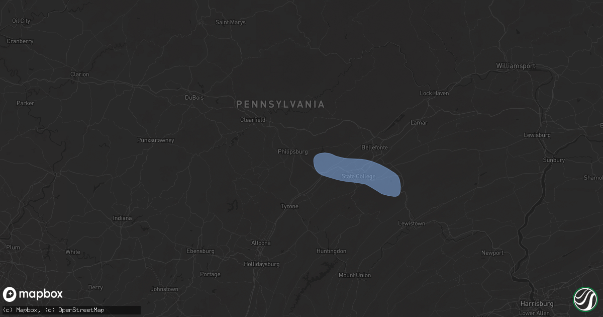 Hail map in Philipsburg, PA on April 15, 2025