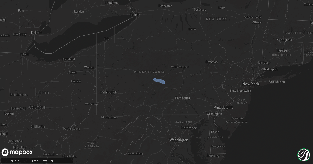 Hail map on April 15, 2025