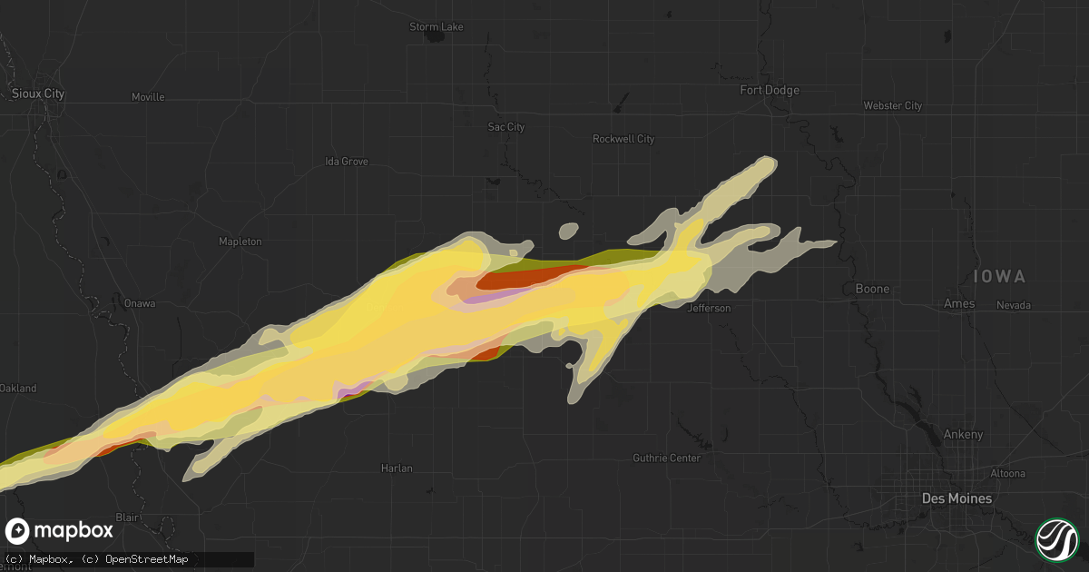 Hail map in Carroll, IA on April 15, 2026