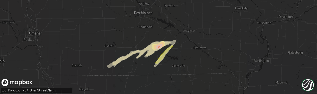 Hail map in Chariton, IA on April 15, 2026
