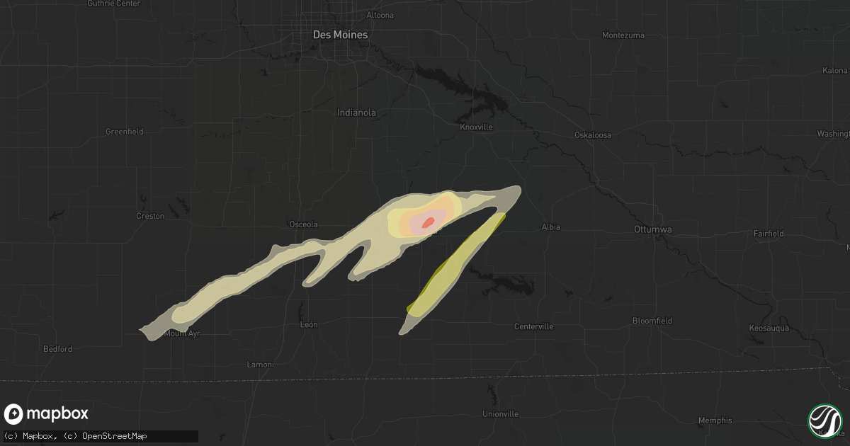 Hail map in Chariton, IA on April 15, 2026
