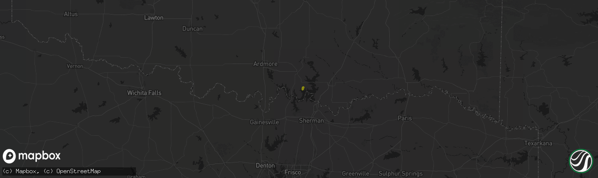 Hail map in Kingston, OK on April 15, 2026