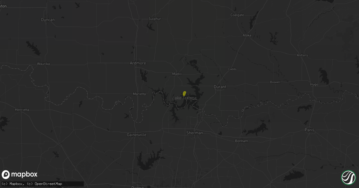 Hail map in Kingston, OK on April 15, 2026