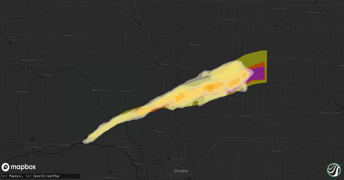 Hail map in Little Sioux, IA on April 15, 2026