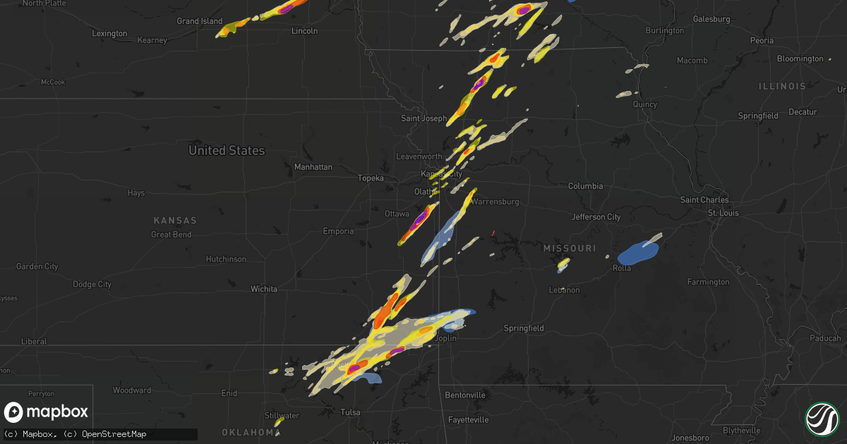 Hail map on April 15, 2026