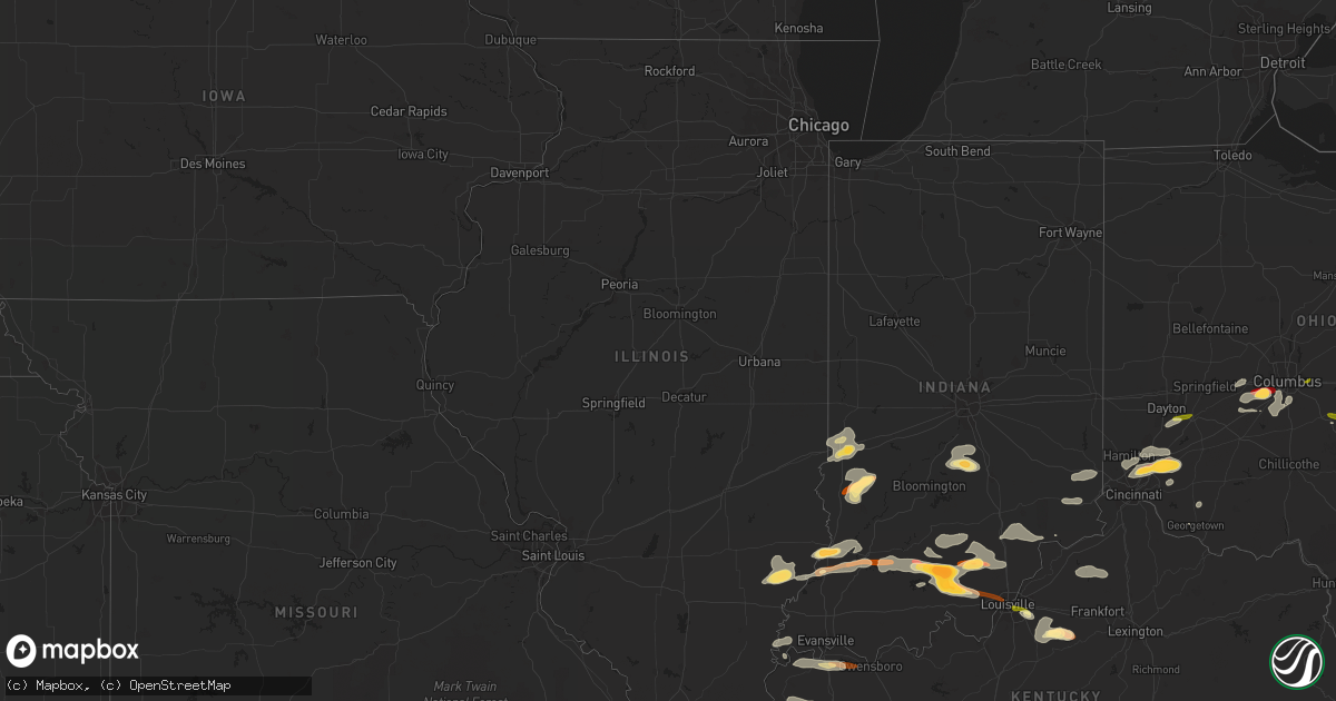 Hail map in Illinois on April 16, 2013