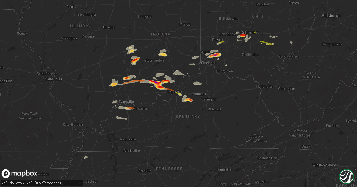 Hail map on April 16, 2013
