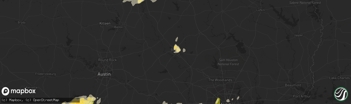 Hail map in Bryan, TX on April 16, 2015