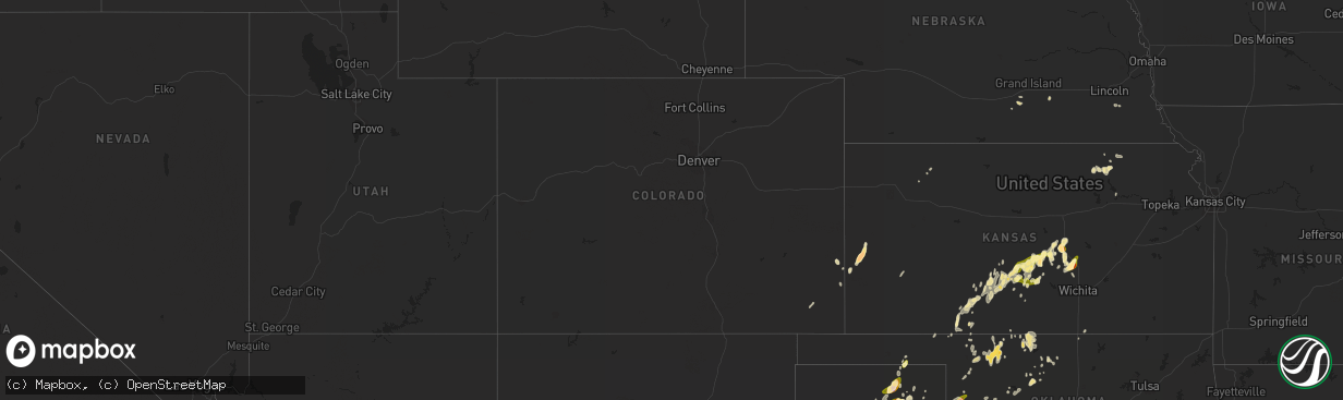 Hail map in Colorado on April 16, 2015