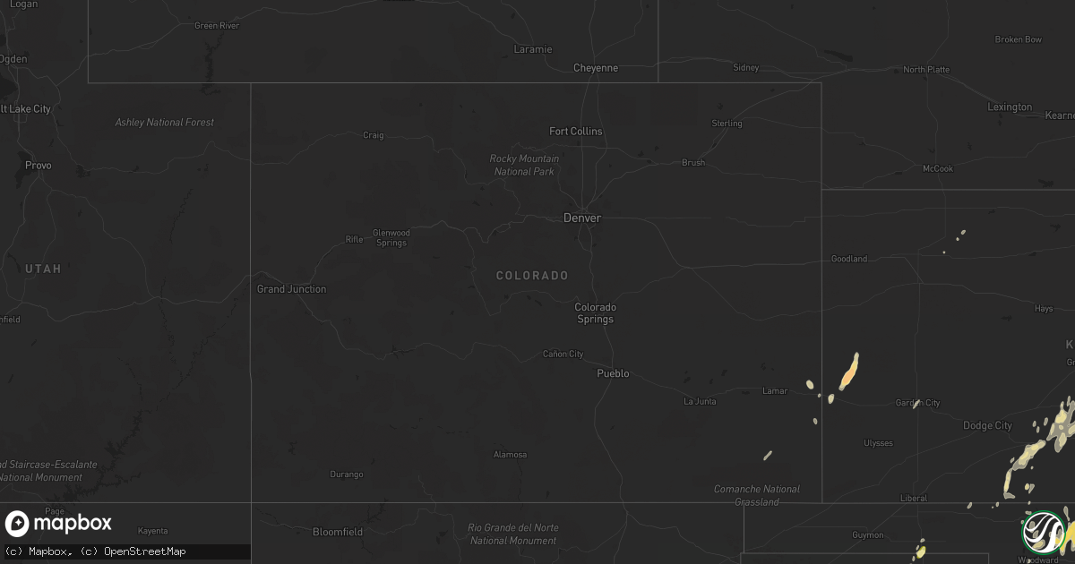 Hail map in Colorado on April 16, 2015