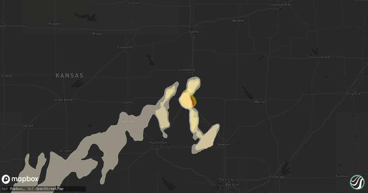 Hail map in Mcpherson, KS on April 16, 2015