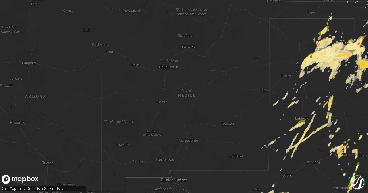 Hail map in New Mexico on April 16, 2015
