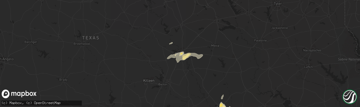 Hail map in Waco, TX on April 16, 2015