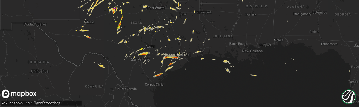 Hail map on April 16, 2015