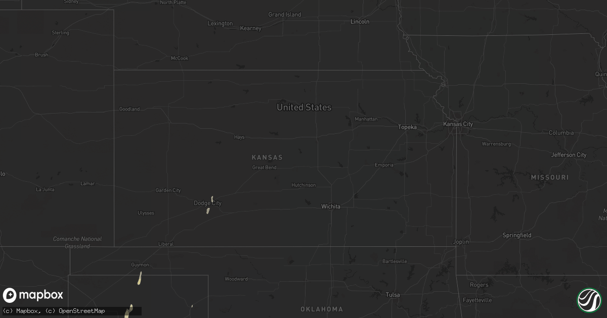 Hail map in Kansas on April 16, 2016