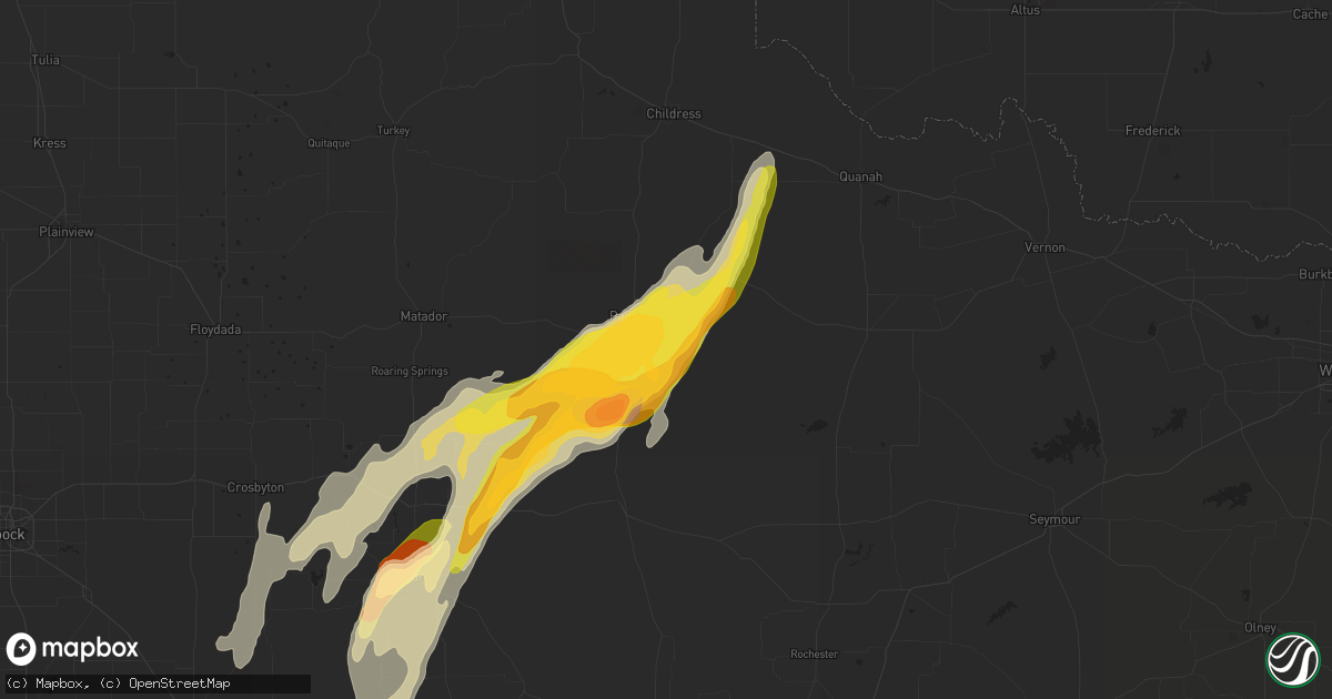Hail map in Paducah, TX on April 16, 2016