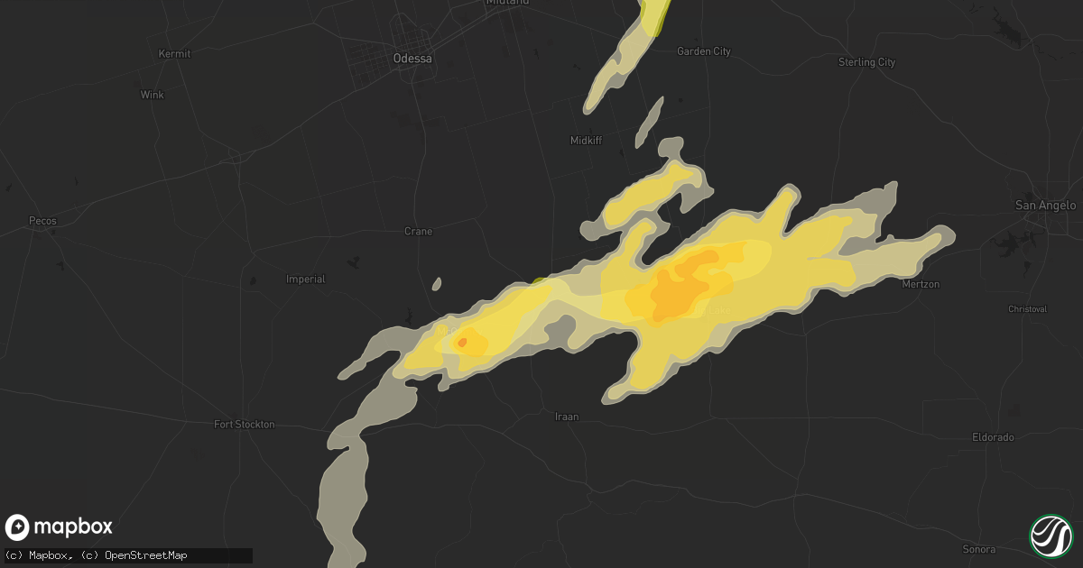 Hail map in Rankin, TX on April 16, 2016
