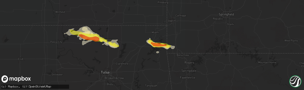 Hail map in Afton, OK on April 16, 2017