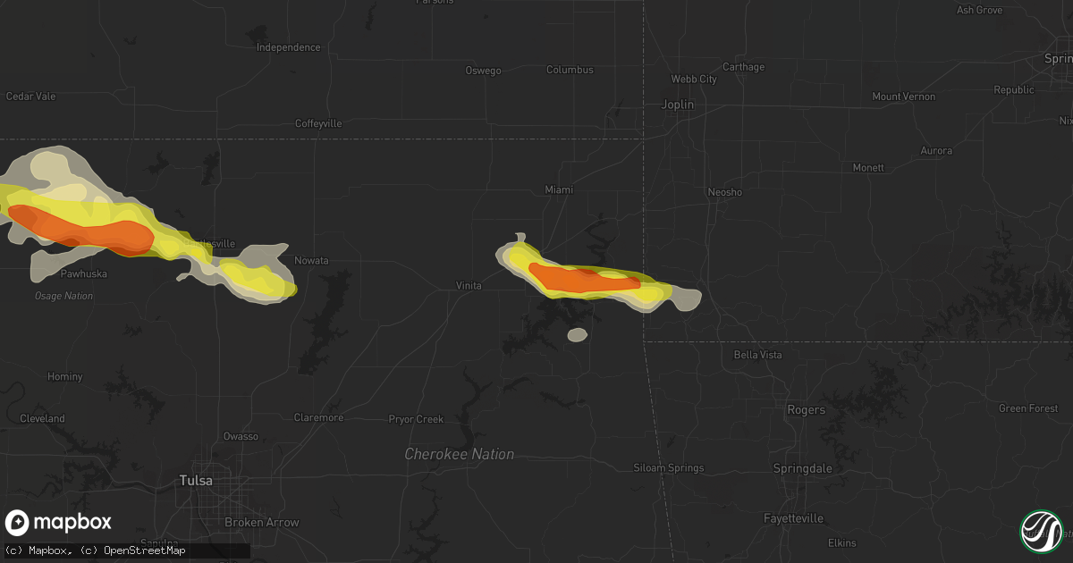 Hail map in Afton, OK on April 16, 2017