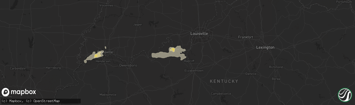 Hail map in Brandenburg, KY on April 16, 2017