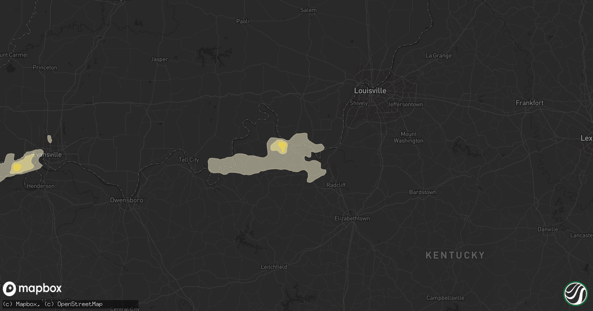 Hail map in Brandenburg, KY on April 16, 2017