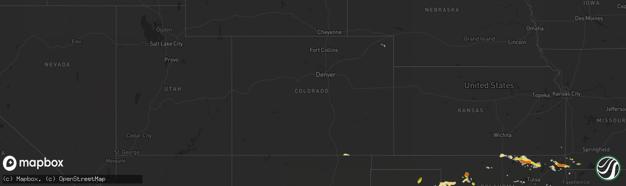 Hail map in Colorado on April 16, 2017