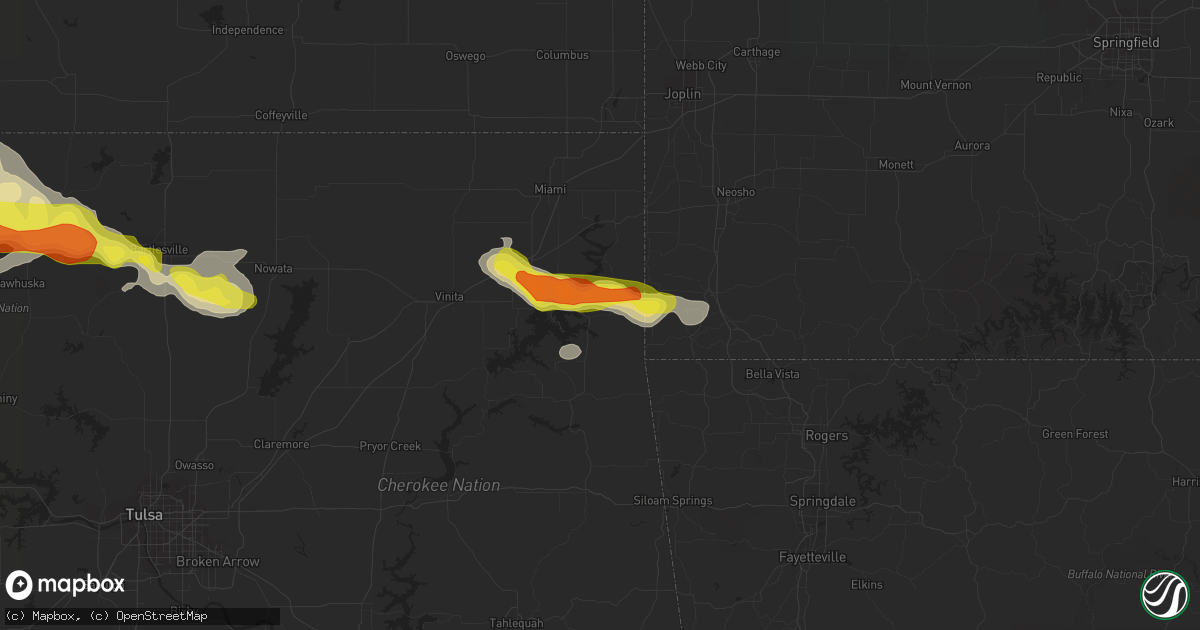 Hail map in Grove, OK on April 16, 2017