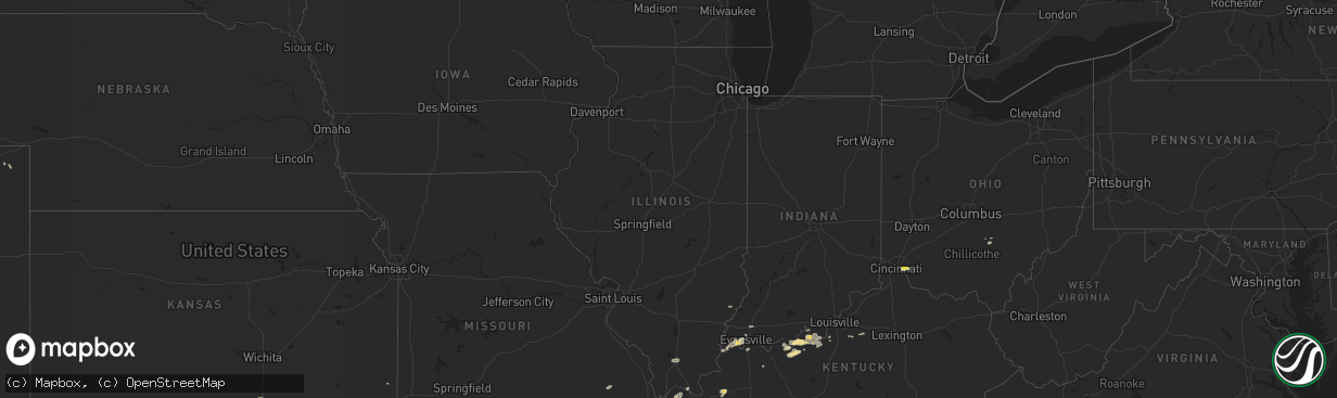 Hail map in Illinois on April 16, 2017