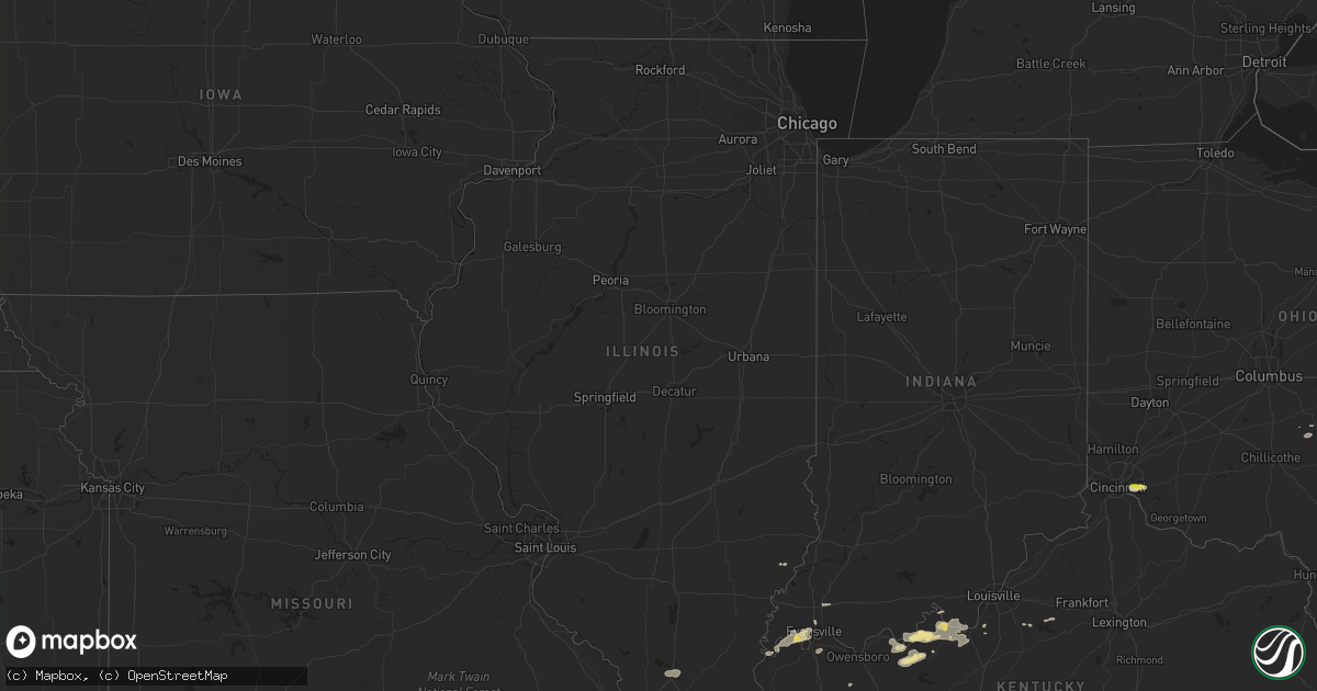 Hail map in Illinois on April 16, 2017