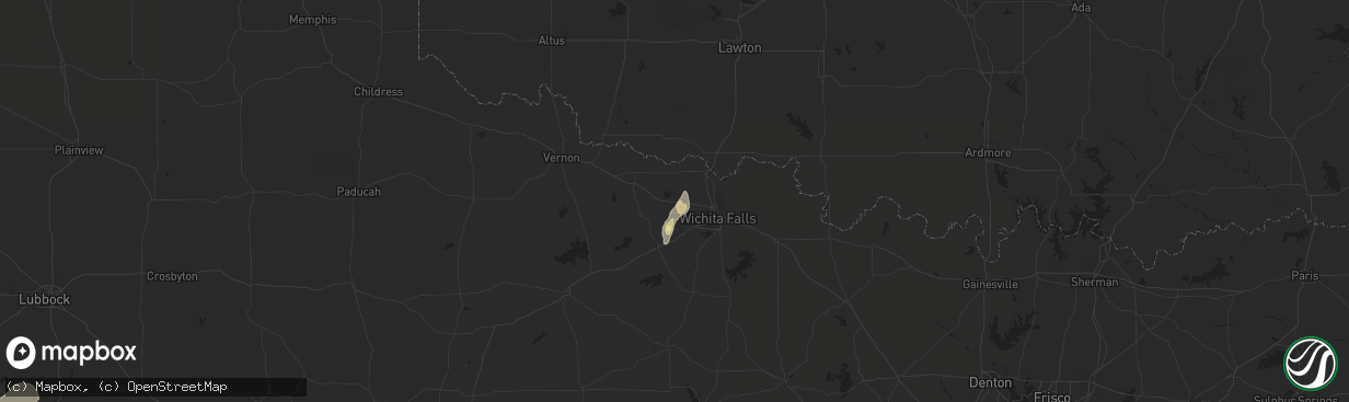 Hail map in Iowa Park, TX on April 16, 2017