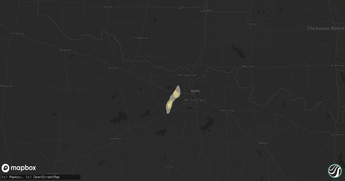 Hail map in Iowa Park, TX on April 16, 2017