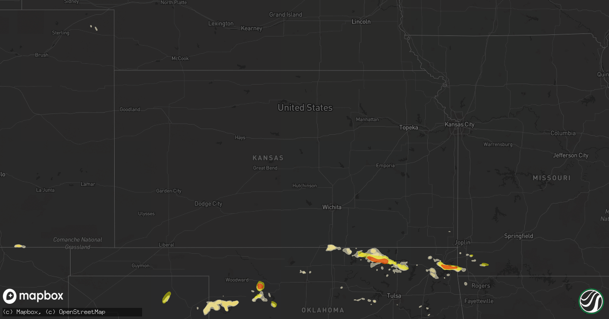 Hail map in Kansas on April 16, 2017