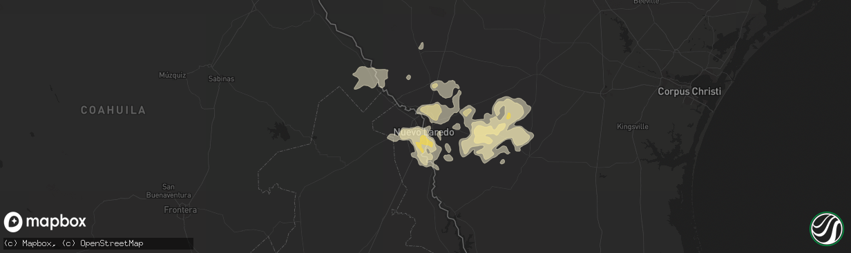 Hail map in Laredo, TX on April 16, 2017