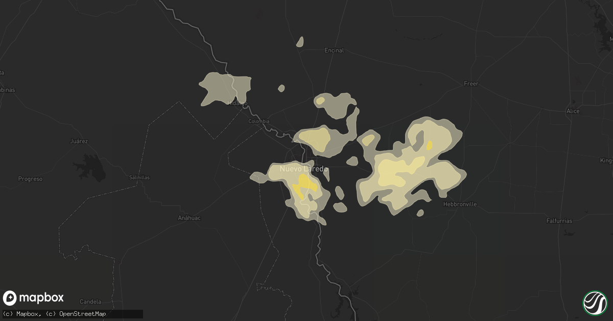 Hail map in Laredo, TX on April 16, 2017