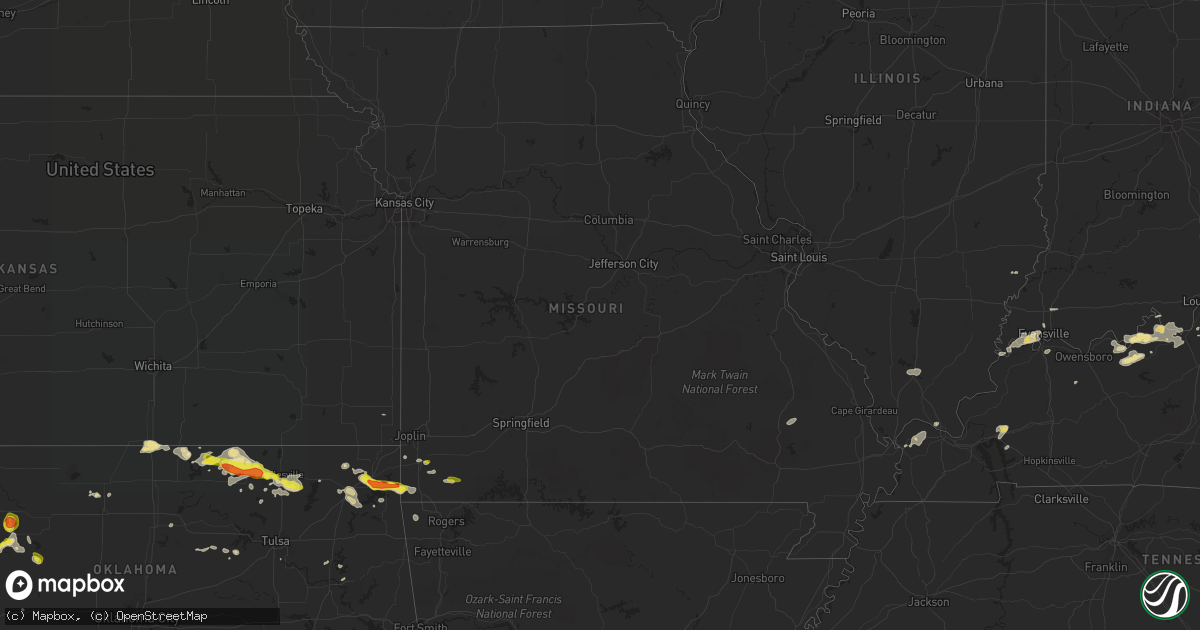 Hail map in Missouri on April 16, 2017
