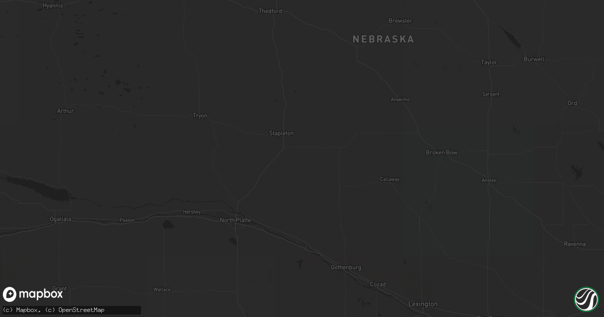 Hail map in Page, NE on April 16, 2019