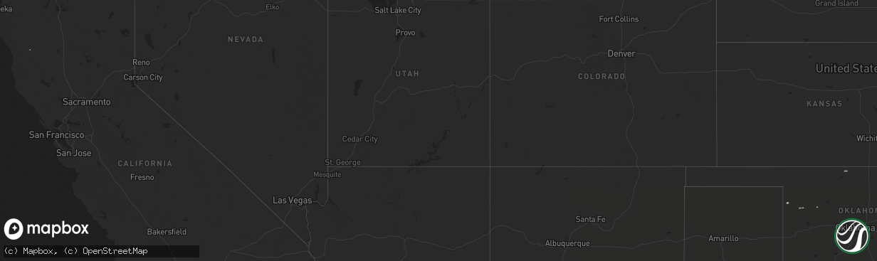 Hail map in California on April 16, 2020