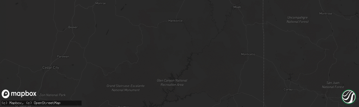 Hail map in Covelo, CA on April 16, 2020