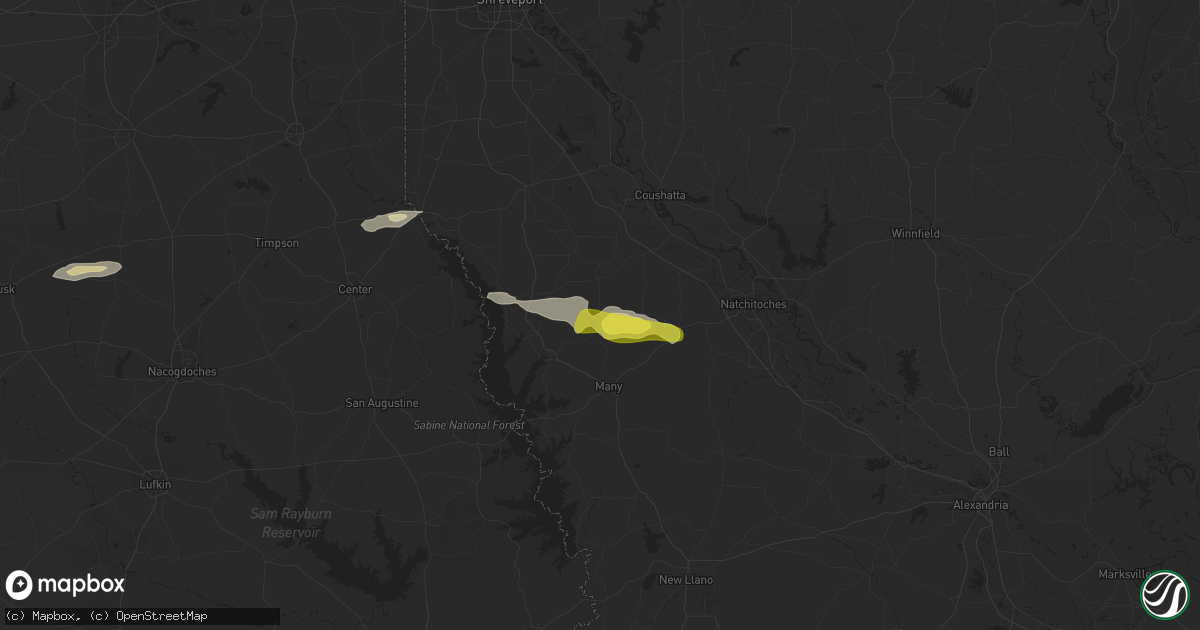 Hail map in Belmont, LA on April 16, 2021