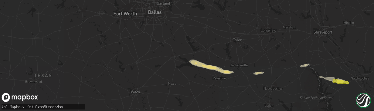 Hail map in Kerens, TX on April 16, 2021