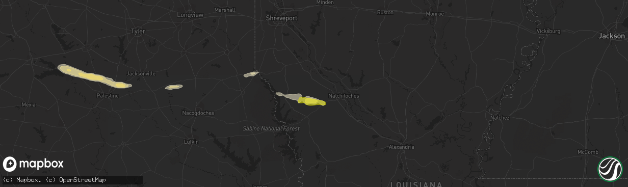 Hail map in Marthaville, LA on April 16, 2021