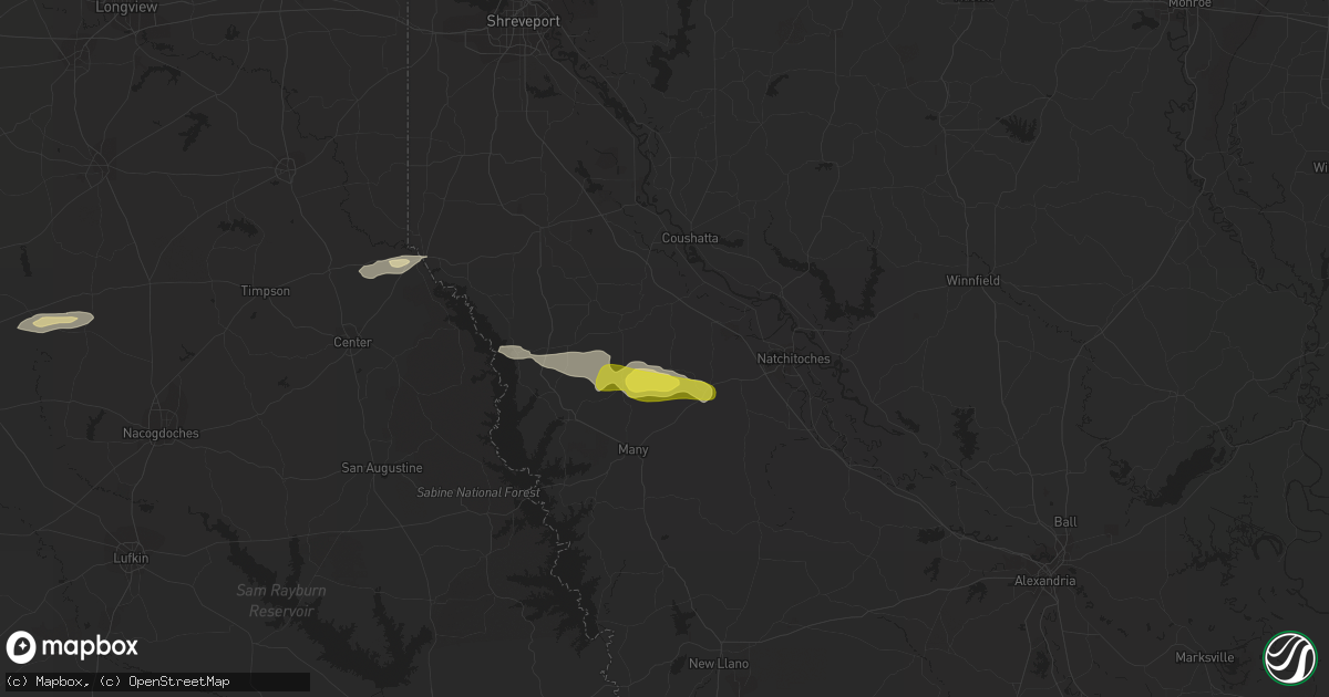 Hail map in Marthaville, LA on April 16, 2021