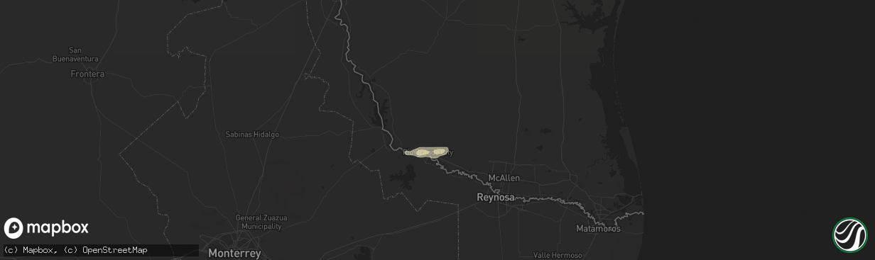 Hail map in Rio Grande City, TX on April 16, 2021