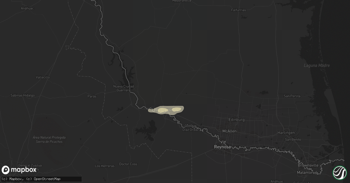 Hail map in Rio Grande City, TX on April 16, 2021