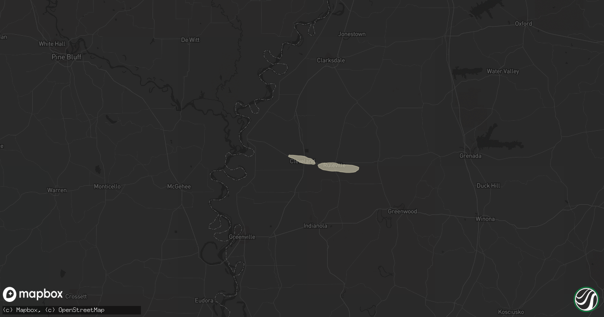 Hail map in Cleveland, MS on April 16, 2022