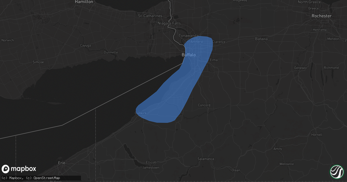 Hail map in Angola, NY on April 16, 2023