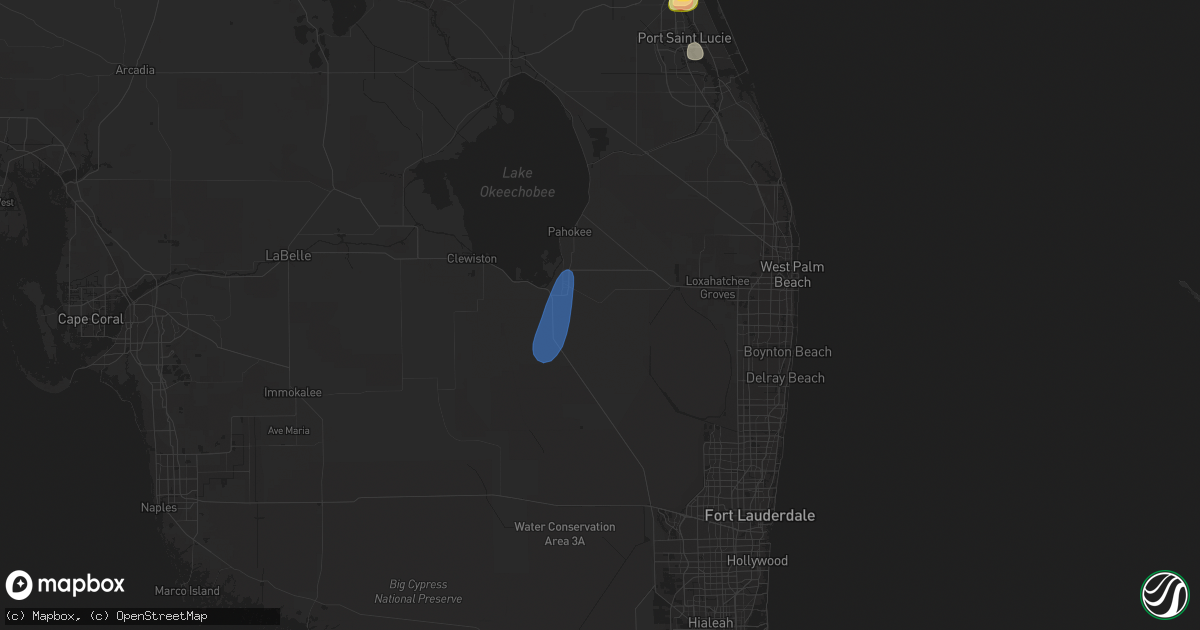 Hail map in Belle Glade, FL on April 16, 2023