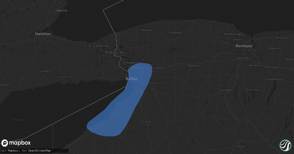 Hail map in Depew, NY on April 16, 2023