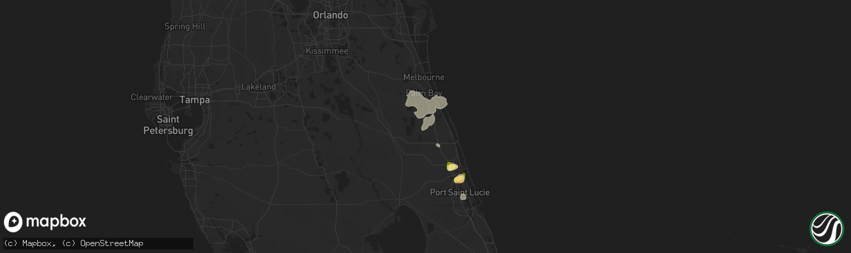 Hail map in Fellsmere, FL on April 16, 2023