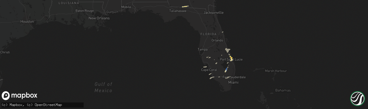 Hail map in Florida on April 16, 2023